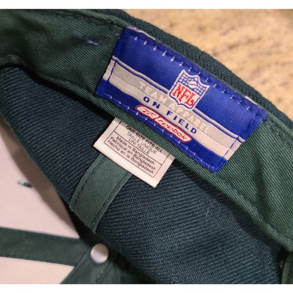 VTG Reebok On Field Green Bay Packers NFL Football Strapback Dad Hat Cap - Picture 8 of 12